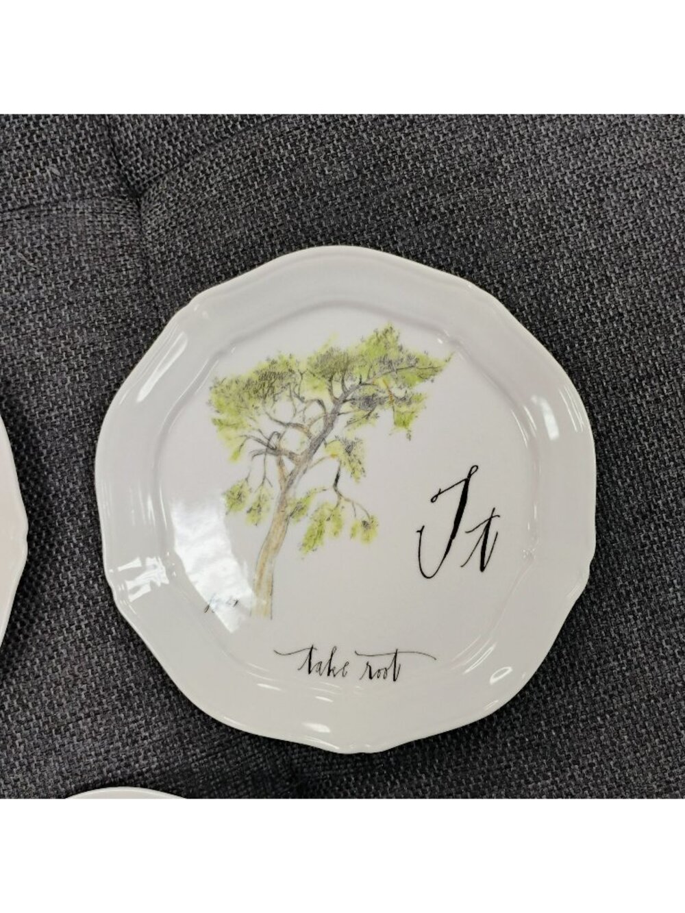 Anthropologie Linea Carta By Diva Pyari Alphabet Letter Plate T Take Root Tree 6